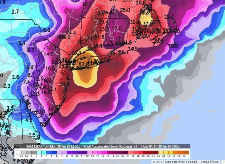The nam total snowfall just for show-not going to happen.